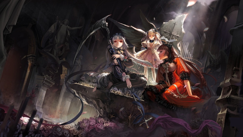 creativity, hair, indoors, white, digital composite, women, 1080P, anime, scythe, young adult, real people, young women, clothing, beautiful woman, front view