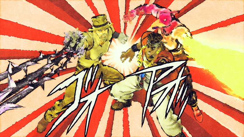 Magicians Red (Jojos Bizarre Adventure), Muhammad Avdol, Hermit Purple (Jojos Bizarre Adventure), Jojos Bizarre Adventure, Anime, Joseph Joestar, 1080P