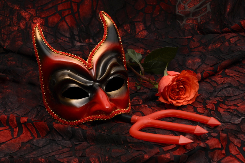 art and craft, indoors, flower, flowering plant, representation, festival, masquerade, still life, creativity, rose, halloween, hide, romance, human, trident