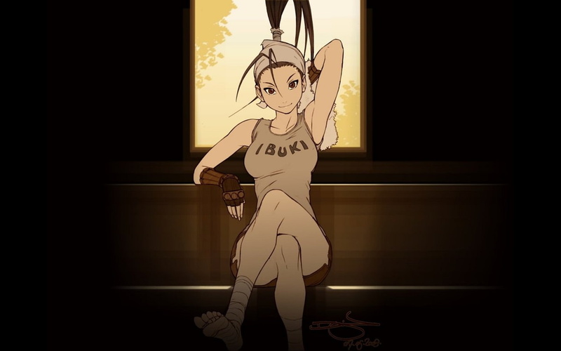 ninjas, video, tank, ibuki, wristguards, street fighter, tops, street, girls, art, hd, x, 720P, anime, games, fighter, fuko