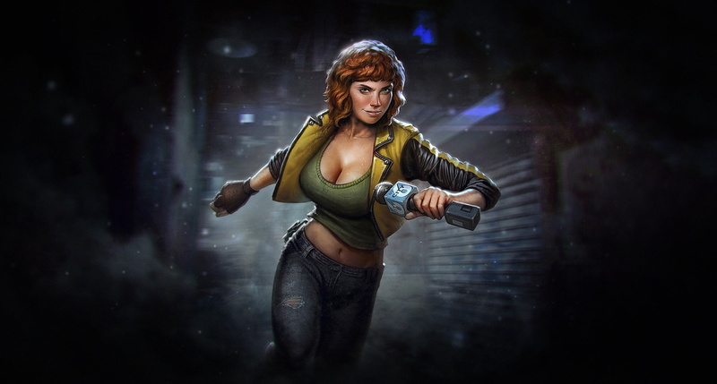 2K, fantasy girl, Alex Borsuk, April ONeil (TMNT), Teenage Mutant Ninja Turtles, artwork