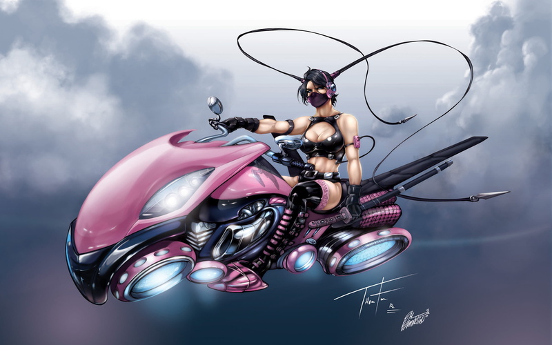 Motorcycle, 2K, Ninja, Girl