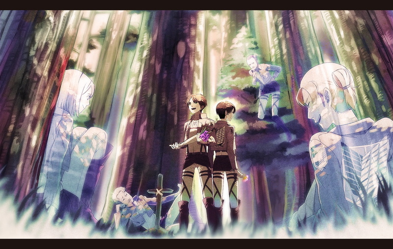 group, tears, crying, ral, auruo, bossard, boots, petra, shingeki, brown, eren, uniform, kyojin, akiakane, rivaille, short, erd, hair, gunter, 720P, gin