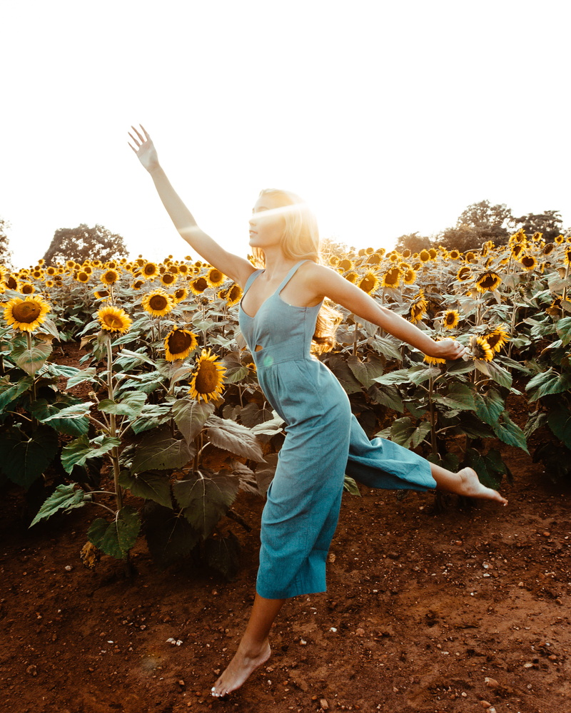 sunflower, cheerful, field, pose, young Women, garden, female, beauty In Nature, leisure Activity, people, portrait, day, rural Scene, wearing, hands, leaf