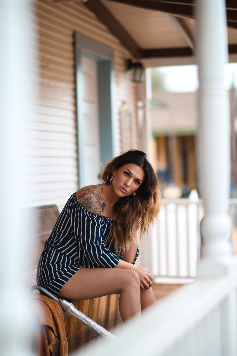 rompers, indoors, portrait, beautiful woman, 4K, real people, young adult, young women, hair, three quarter length, umbrella, long hair, porch, house