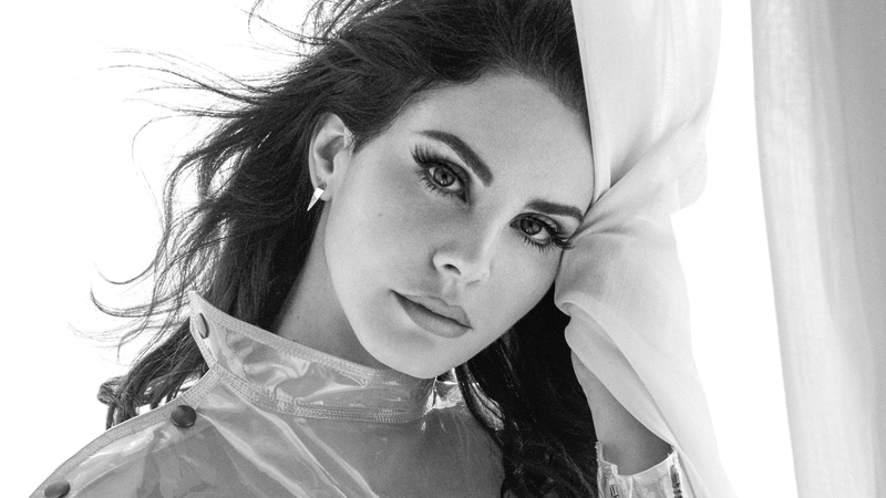 Lana Del Rey, monochrome, celebrity, singer, wavy hair, brunette, women, 4K