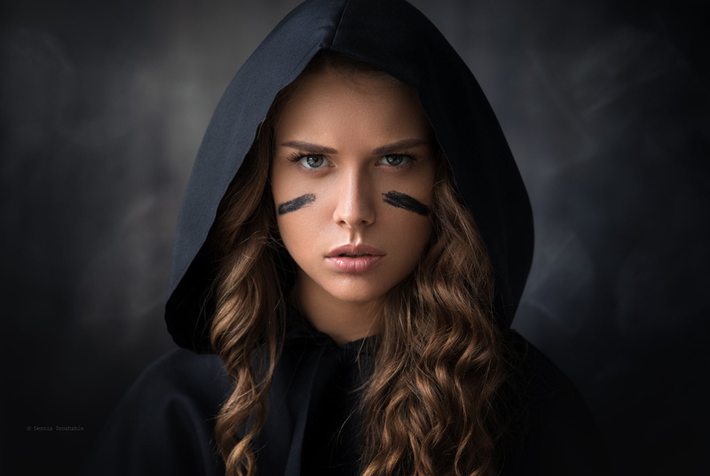 headshot, young women, hairstyle, women, young adult, 1080P, long hair, front view, hood - clothing, beautiful people, adult, veil, contemplation, beauty