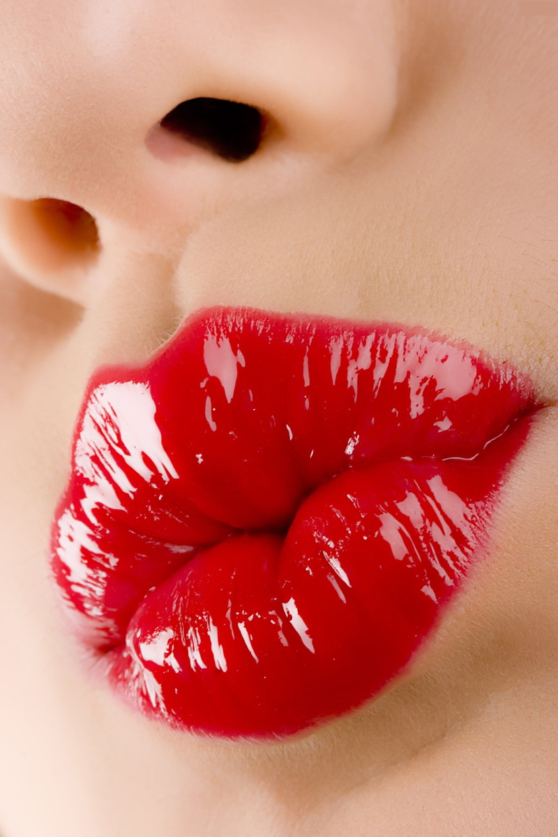 2K, women, nose, gloss, face, portrait display, red lipstick
