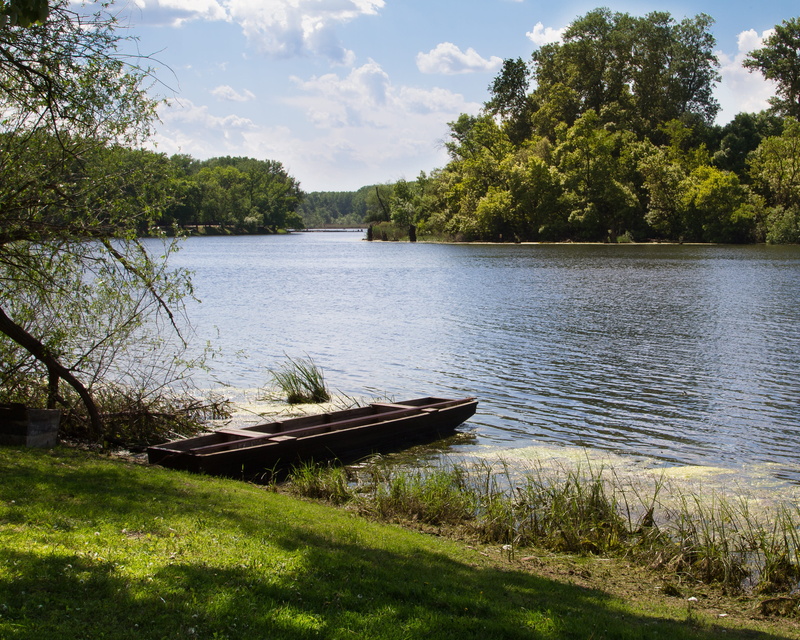scenics - nature, riverside, green color, nautical vessel, beauty in nature, lake, landscape, rowboat, boat, cloud - sky, sky, water, nature, growth, day