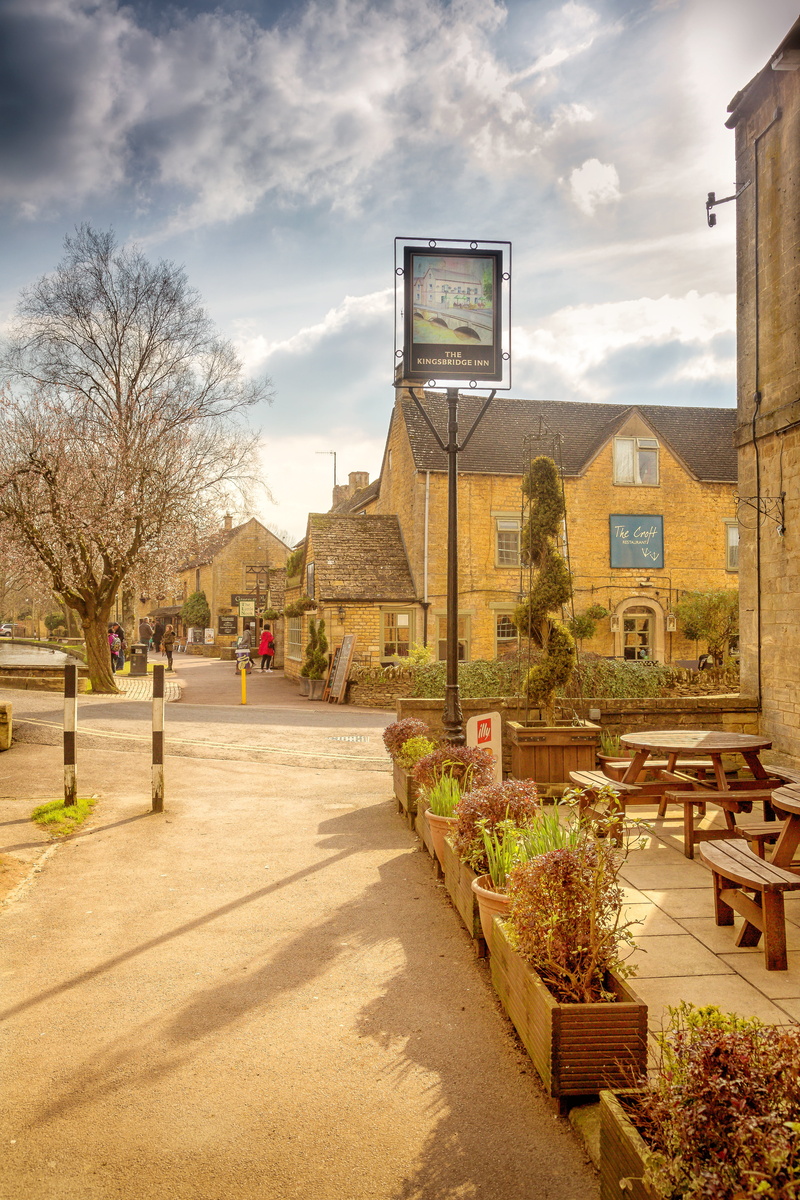 building Exterior, outdoor, city, footpath, cafe, gloucestershire, sky, house, scenic, building, sunlight, built structure, road, picturesque, nature, outdoors