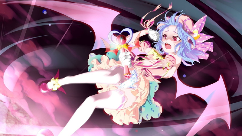 upskirt, remilia, skirt, thighhighs, fang, touhou, vampire, scarlet, wings, 1080P