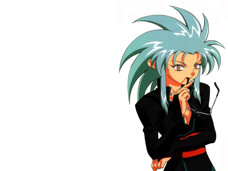 720P, Tenchi Muyo!, disguise, one person, Ryoko Hakubi, front view, studio shot, leisure activity, anime girls, women, three quarter length, young women