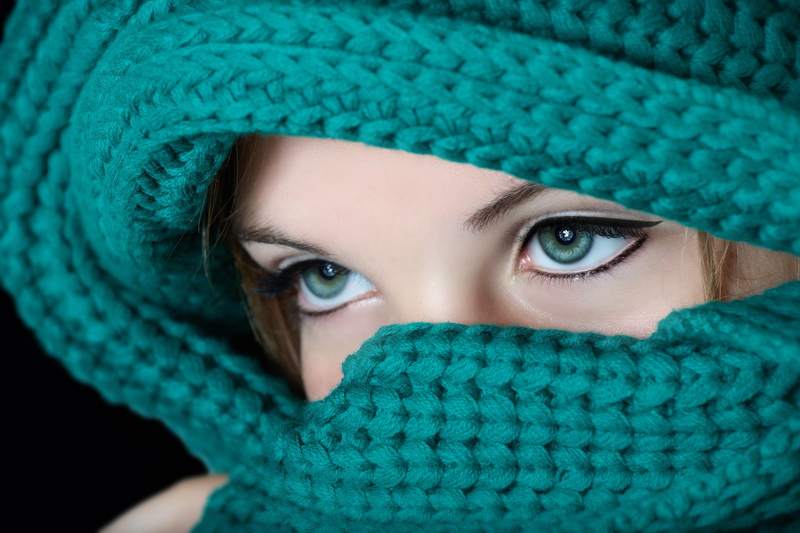 warm clothing, close-up, adult, face, women, beautiful woman, young adult, blue eyes, model, one person, winter, eye, headshot, looking at camera, scarf
