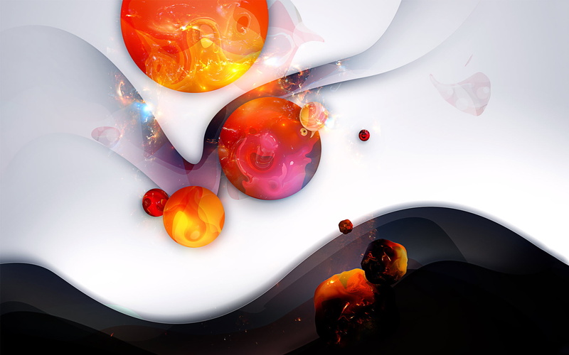 deisgn, orange, red, black, white, 3d, abstract, amazing, 1080P, hd