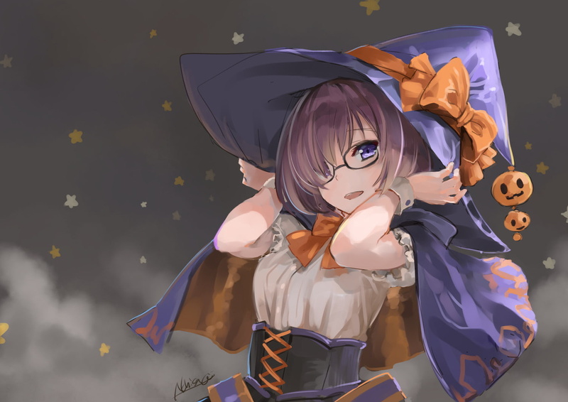 Halloween, Fate Series, hat, witch hat, 720P, Fate/Grand Order, pumpkin, witch, Matthew Kyrielite