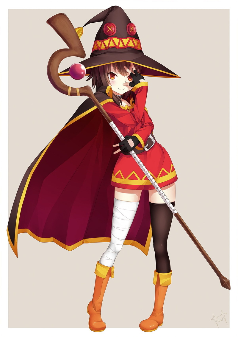anime, Kono Subarashii Sekai ni Shukufuku wo!, witch, Megumin, 720P, hat, anime girls
