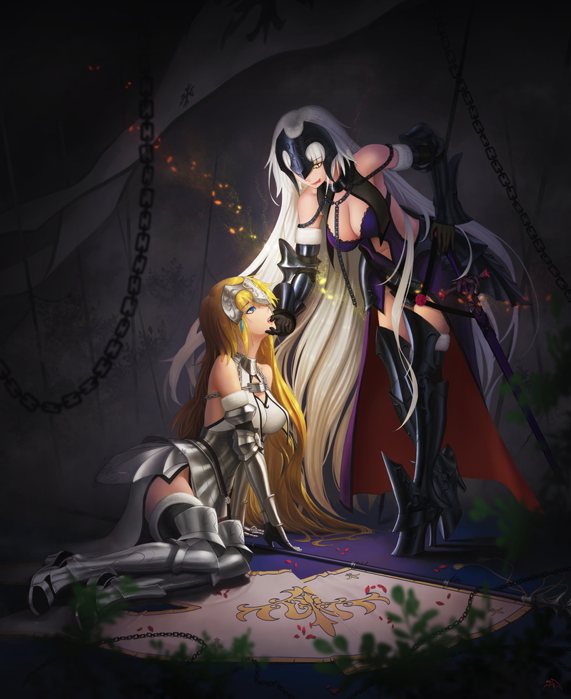 women, bone, heels, 5K, armor, celebration, adult, thigh-highs, cleavage, male likeness, human representation, art and craft, Ruler (Fate/Grand Order)