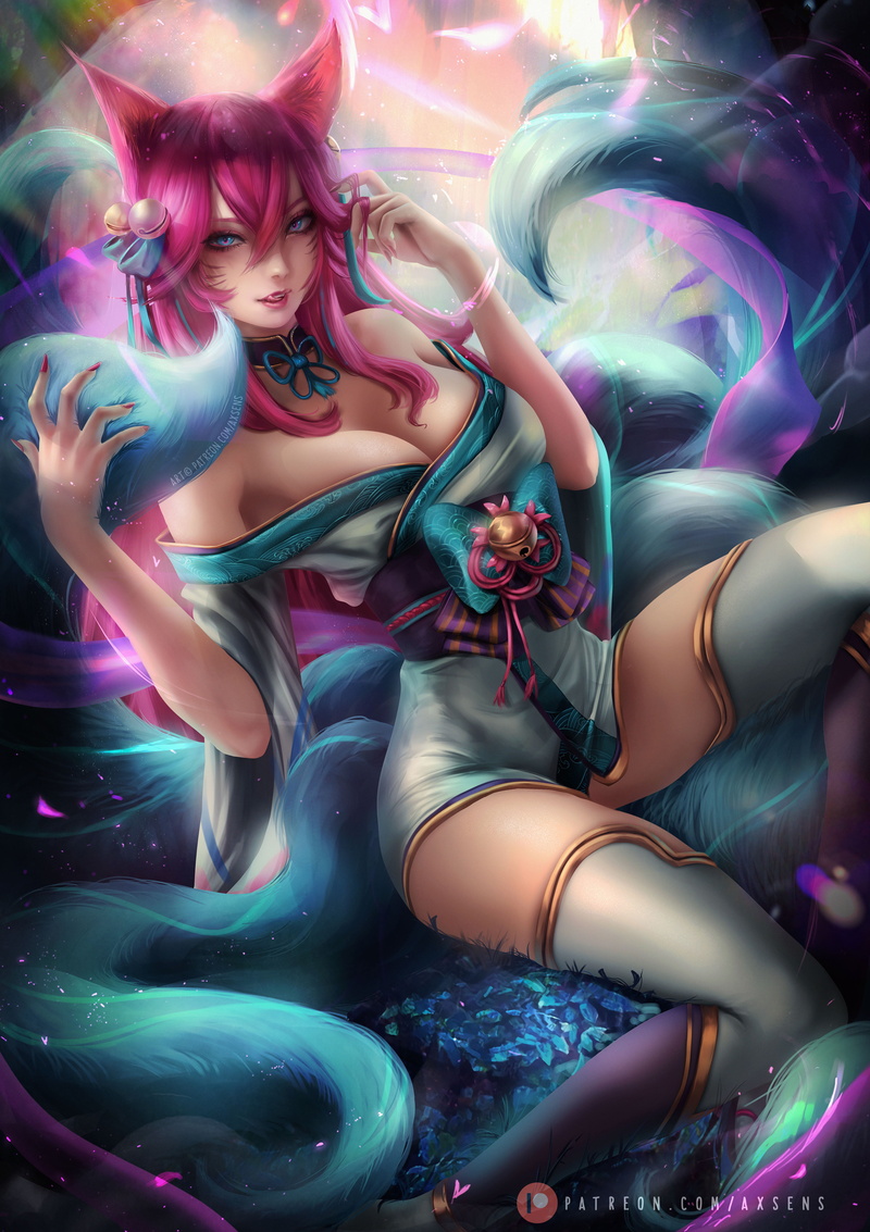 Ahri, League of Legends, axsens, 4K, Riot Games