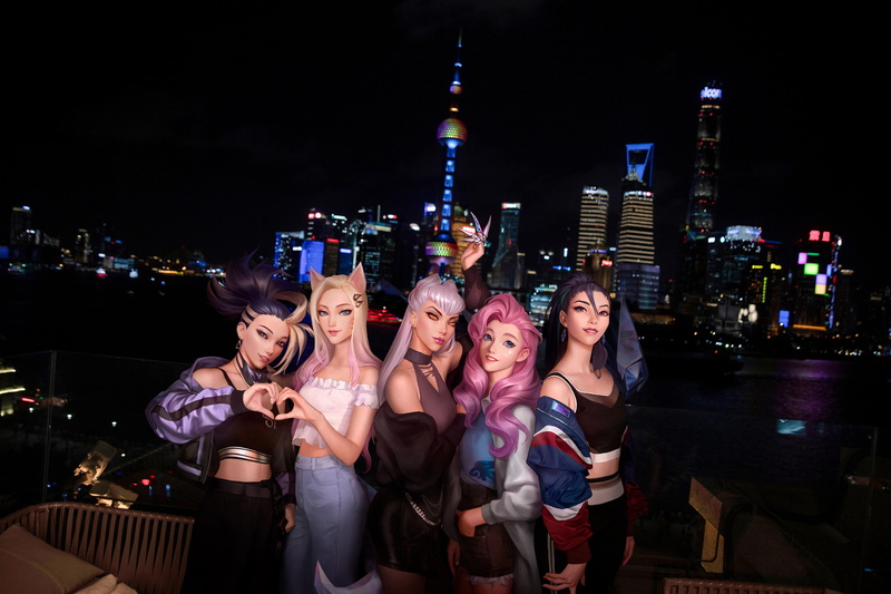 League of Legends, kda, band, Ahri, digital art, game characters, Kudos Productions, 4K