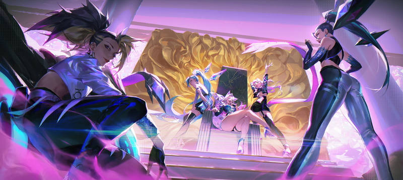 digital art, game characters, kda, Ahri, League of Legends, 4K, band