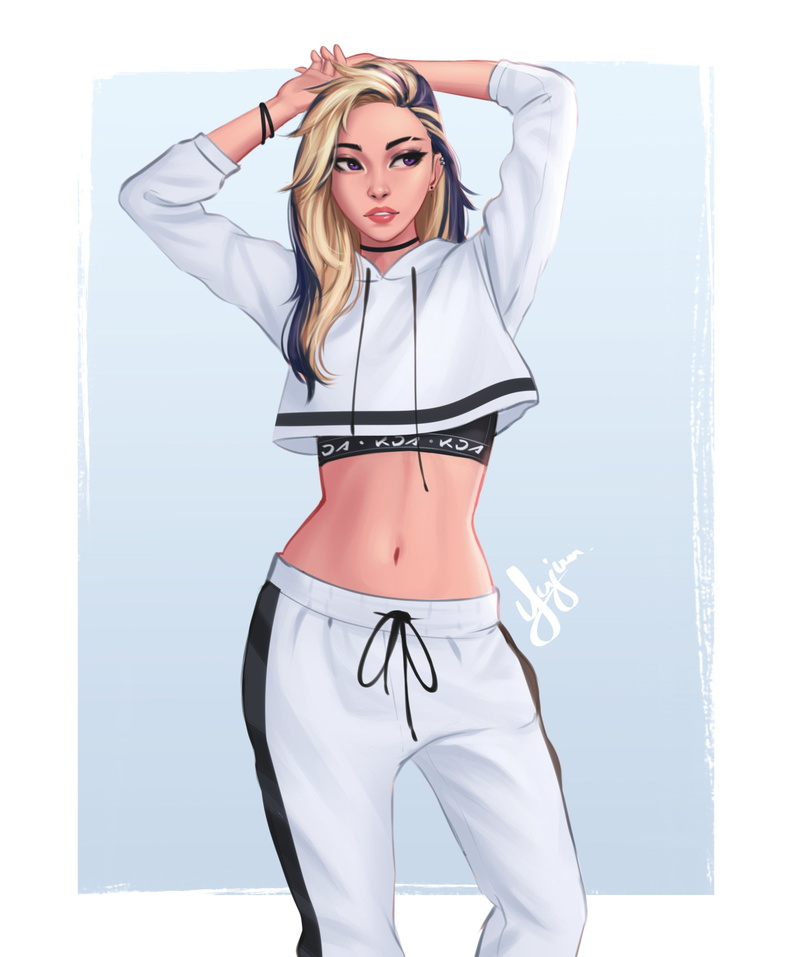 1080P, League of Legends, multicolored hair, video game characters, Yajuu, women, multi-colored hair, Riot Games, video games girls, Akali(League of Legends)