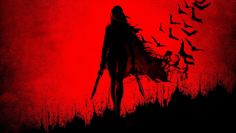 print, bats, dark, black, daggers, 720P, cape, video games, hd, red, woman, legends, holding, warrior