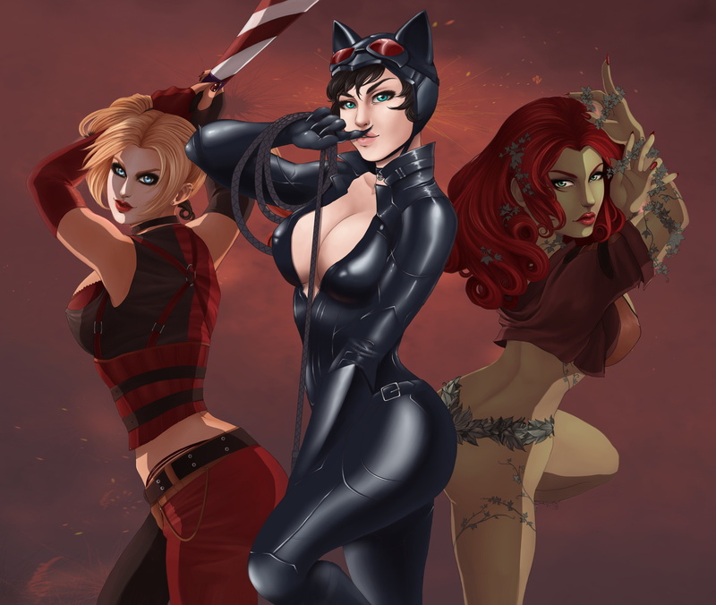 city, dc-comics, d-c, 4K, harley, quinn, gotham, poison, catwoman, gotham-city-sirens, sirens, ivy, superhero