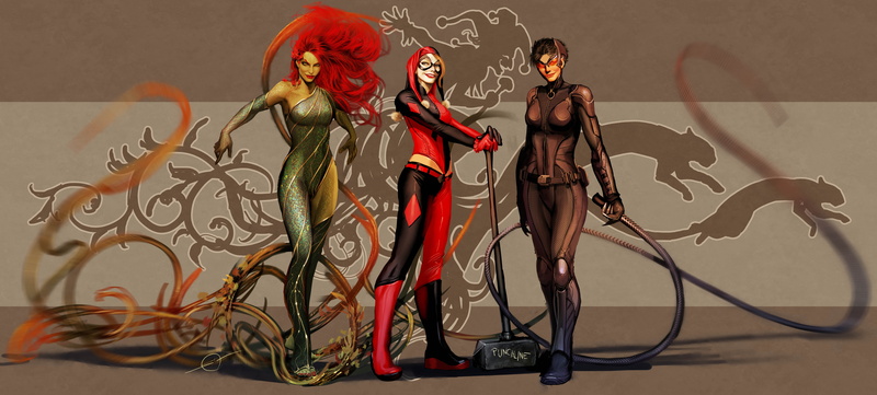 d-c, ivy, harley, poison, sirens, superhero, dc-comics, city, gotham-city-sirens, catwoman, 8K, quinn, gotham