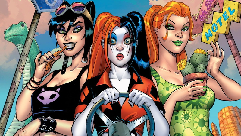 Gotham City Sirens, DC Comics, Catwoman, Poison Ivy, Harley Quinn, Girl, 1080P, Comics