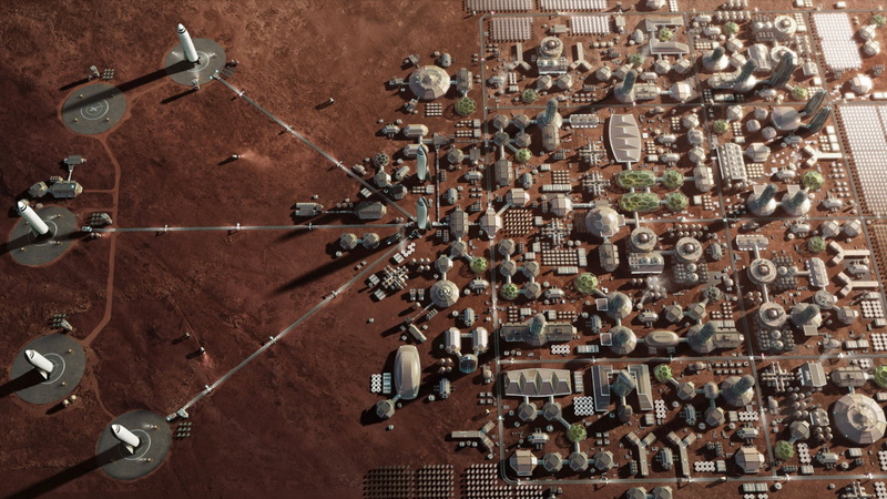 photography, aerial, Space X, Mars Colony, 1080P, HD, city, Mars Base