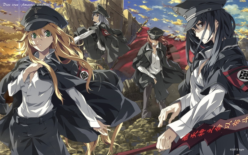 red, military, eyes, hair, brown, uniforms, hd, redheads, brunettes, green, 1080P, aircraft, long, art, Black, blondes, Skulls