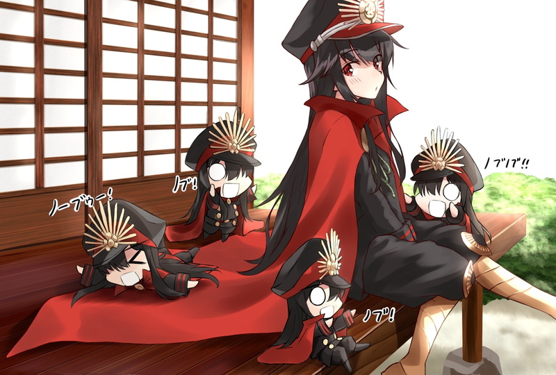 Anime, chibi, clothing, sculpture, statue, 720P, craft, no people, indoors, fate grand order, religion, male likeness, military uniform, window, oda nobunaga