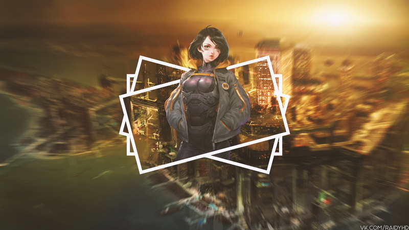 Alita: Battle Angel, 4K, anime girls, picture-in-picture, anime