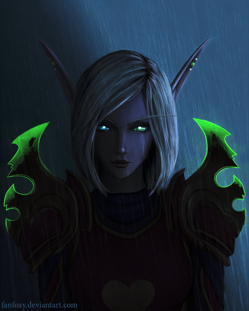 jewelry, 1080P, drawing, earring, looking at viewer, straight hair, armor, green, short hair, wet hair, bob hairstyle, blonde, women, Fanfoxy, elves, glowing