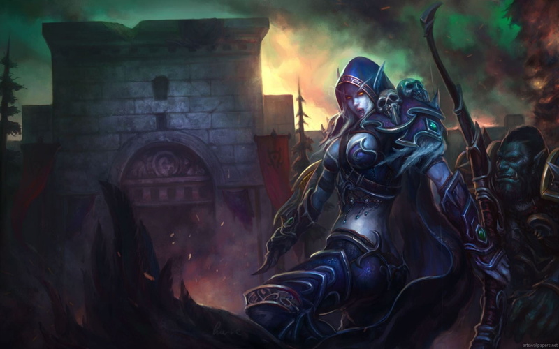nature, male likeness, creativity, building, human representation, burning, Thrall, statue, dota, spirituality, sculpture, religion, Sylvanas Windrunner