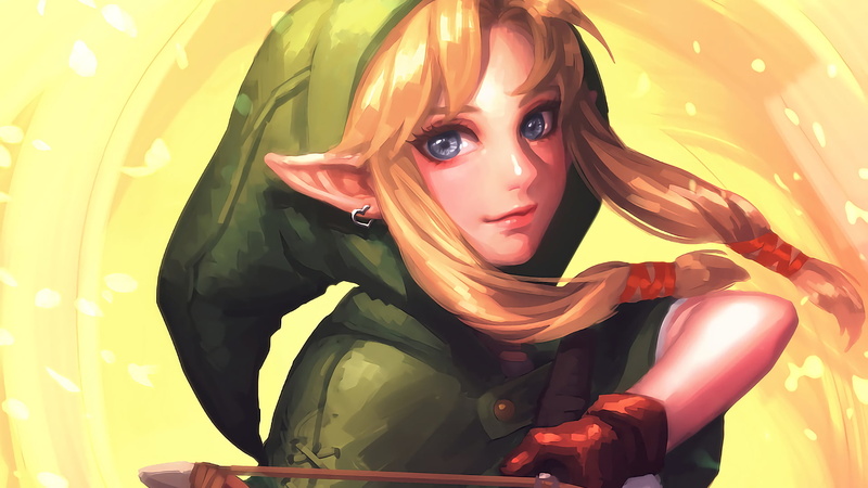 young adult, link, artwork, yellow, The Legend of Zelda, beauty, lifestyles, looking at camera, video games, headshot, fantasy art, young women, one person