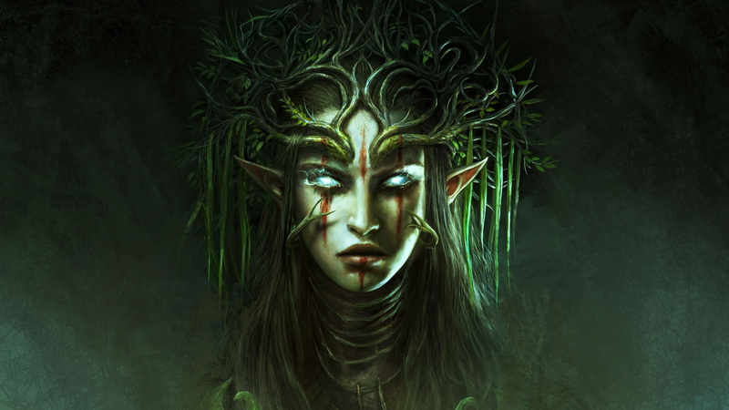 divinity, blue, 1080P, original, sin, face, eyes, ears, pointed, woman, girl
