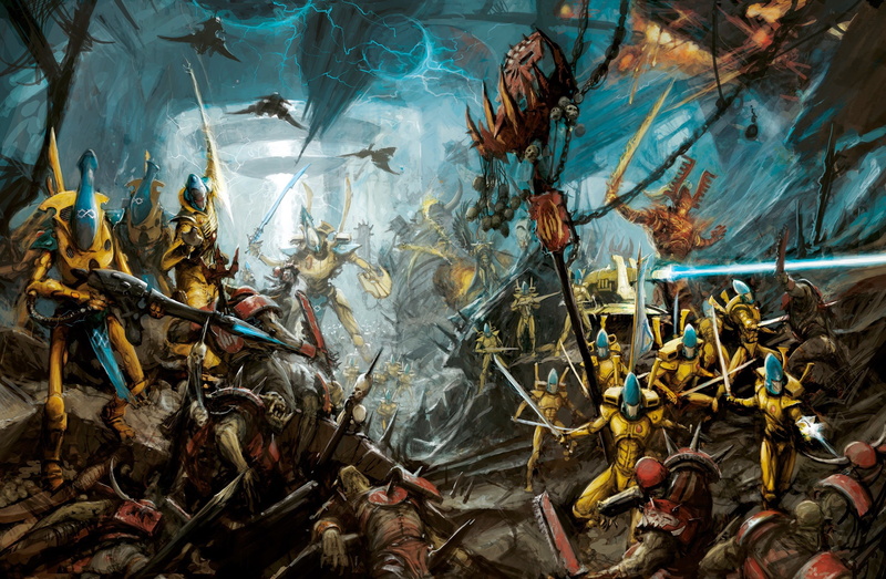 2K, Avatar of Khaine, warrior, warlock, orcs, eldar, ghost kinght, WAAAGH!!!, Iyanden, craftworld, wraithguard, Warhammer 40 000