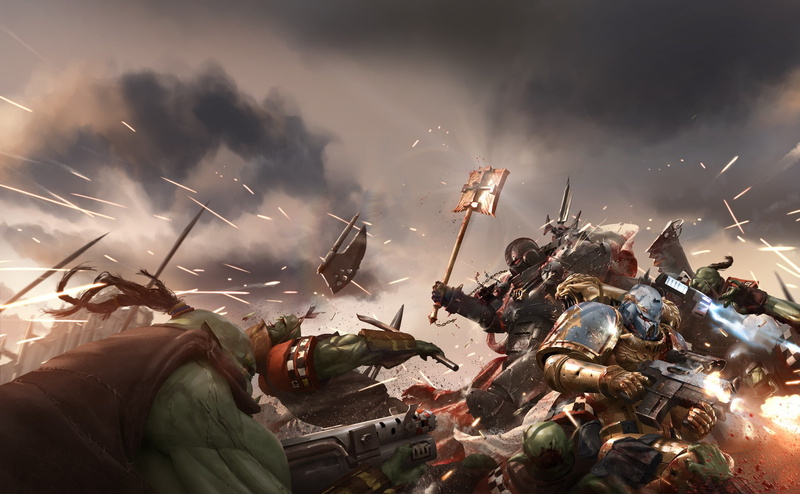 war, warrior, axes, orcs, Warhammer 40,000, weapon, Celestial Lions, 1080P