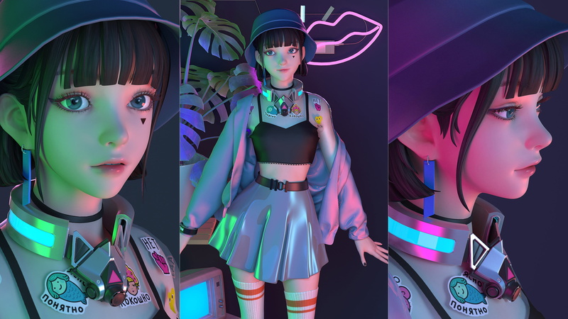 4K, JYANME, anime girls, Game CG