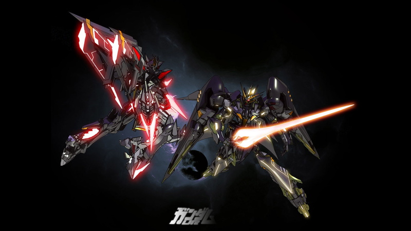 mecha, uranus, anime, hd, sariel, art, gundam, beam, vs, dark, 1080P, seed, saber, red, beam saber, Black