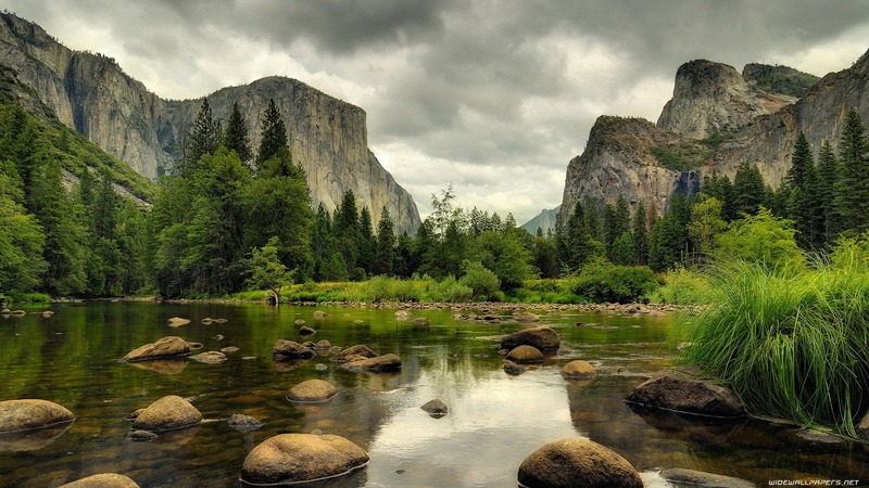 hd, 1080P, water, nature, rocks, mountains, stones, landscape
