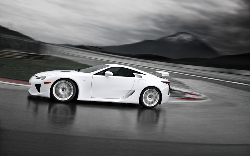lfa, Lexus LFA, lexus, 1080P, angle, side, speed, white