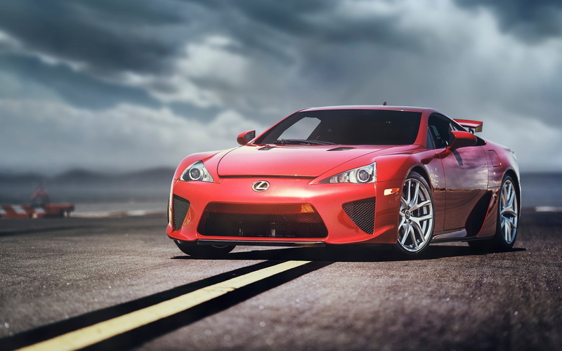 1080P, vehicle, Lexus, red cars, Lexus LFA, car