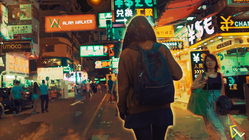 digital art, music, city, Alan Walker, 2K, artwork, urban