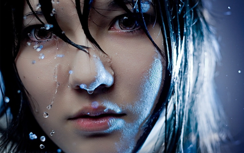 720P, fashion, young women, contemplation, human face, Kristina Kroete, wet, young adult, portrait, one person, close-up, body part, beautiful people