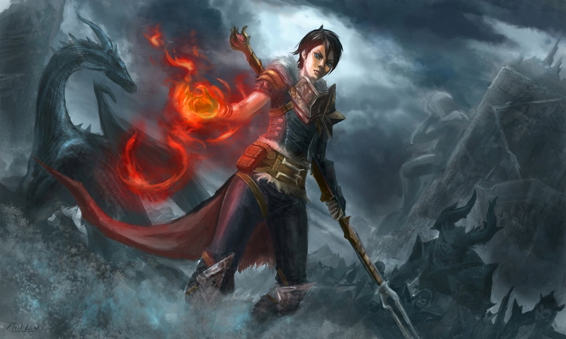 danger, men, holding, staff, sign, Orc, statue, imagination, art, power, spear, battle, sculpture, fire - Natural Phenomenon, hawke, smoke - Physical Structure