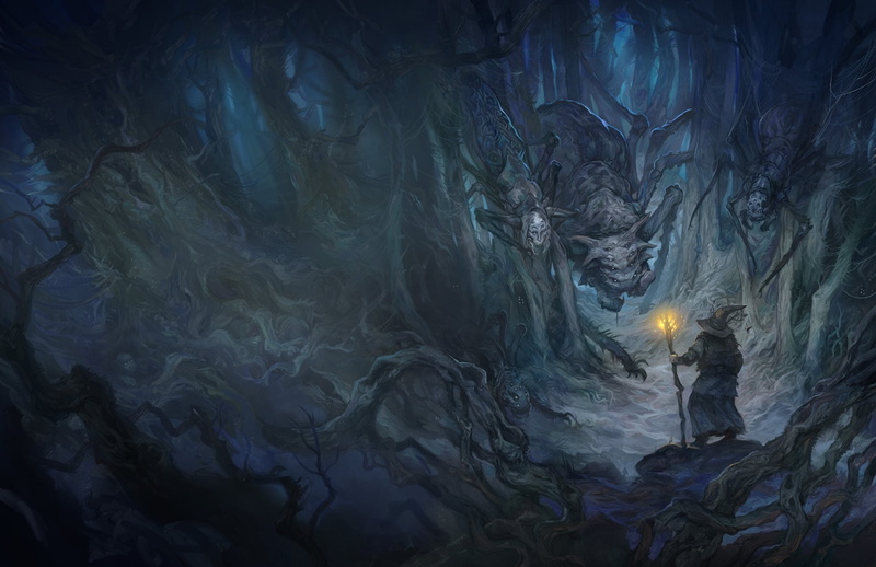 backgrounds, witch, art, motion, dark, deep, the Lord of the rings, backdrop, design, textured, chaos, night, blue, creativity, glowing, spider, fantasy