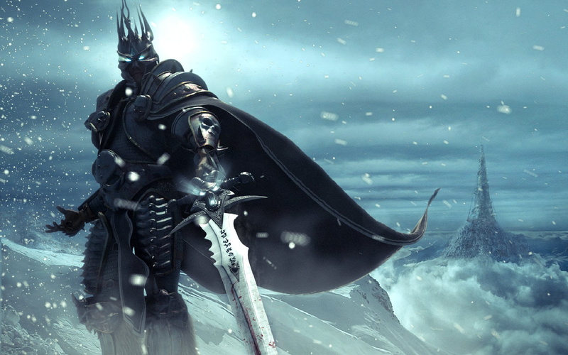 digital, blue, nature, winter, marine, sword, holding, sea, animal, person, snow, Lich King, Arthas Menethil, underwater diving, animal wildlife, outdoors