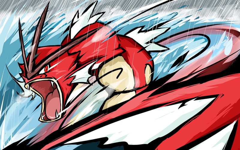 Shiny Gyarados, Gyarados, Pokémon, ishmam, 720P